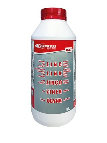 Express, 847, Décap’ Zinc naturel, Super décapant recommandé pour le zinc naturel neuf, Décape aussi le cuivre, le laiton et l’acier zingué, Ne coule pas, Pour soudure à l’étain