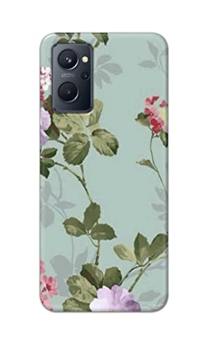 Image of Printed Hard Back Cover Case for Realme 9i 4G Back Cover (Floral Painting) -1302