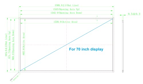Image of 70 Inch 10 Points Interactive Infrared IR Touch Screen Overlay Frame Free Driver, Design for Touch TV, Touch Monitor, Interactive White Board, Touch Kiosks and Digital Signage