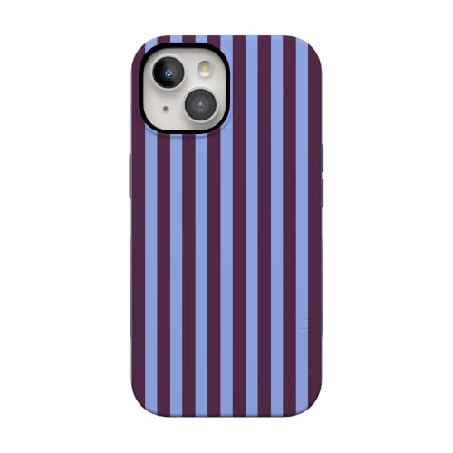 Casely iPhone 15 Case | Perfect Stripes | Purple & Blue Stripes | Bold Protective Design | Compatible with MagSafe