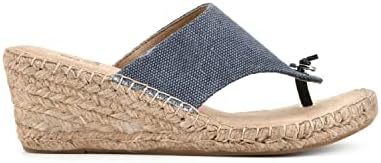 WHITE MOUNTAIN Shoes Beachball Women's Espadrille Wedge Sandal, Denimblue/Fab, 9.5 M | Image 1
