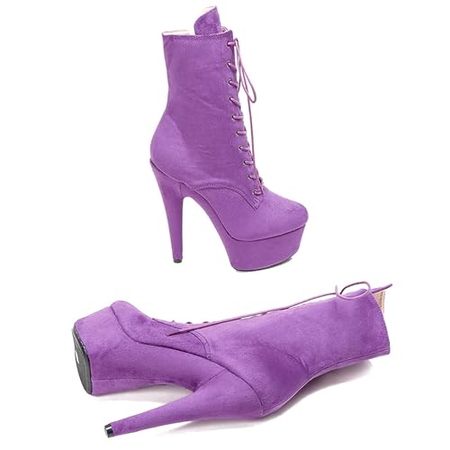 Image of WUXIN H&P 6 in Pole Dance Boot Shoes For Women,Exotic Stiletto Shoes Platform,Stiletto Platform Pole Dancing Ankle Boots Heels