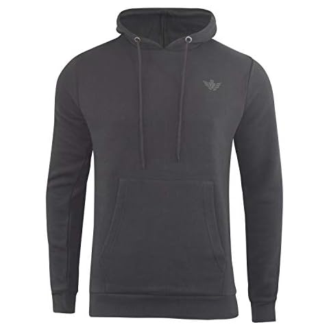 kandor Mens Casual Hoodie Plain Hooded Long Sleeve Sweatshirt(XL,Black) Cover