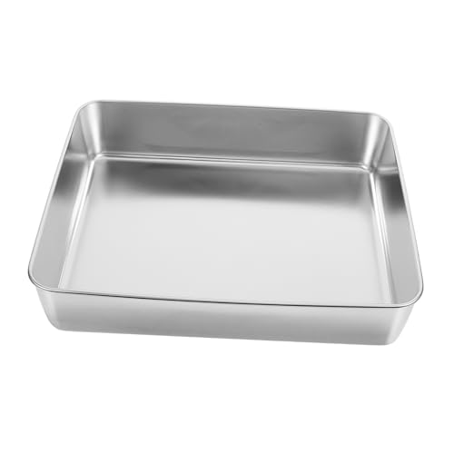 FUNOMOCYA Homemade Baking Pan Rectangle Cake Pan Stainless Steel Baking Sheets Multi-functional Baking Pans for Oven