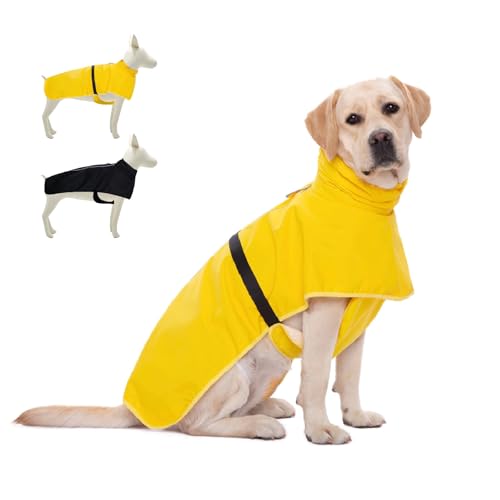 ZMIDANT Dog Raincoat for Small Medium Large Dogs, Adjustable Dog Rain Jacket with Clear Hooded Double Layer,Waterproof Windproof Rain Jacket,Poncho Rain Coat
