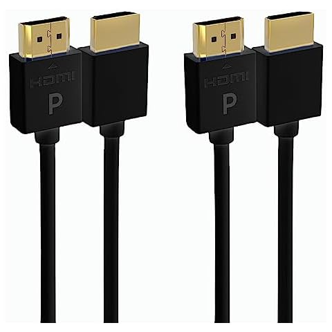 Pacroban Slim HDMI 2.0 Cable, (Black 1ft-2 Pack) High-Speed 18Gbps,4K Ultra HD, Flexible HDMI Cord Support TV, Game Consul, Camera, Ps5,2.0 Dolby True Cover