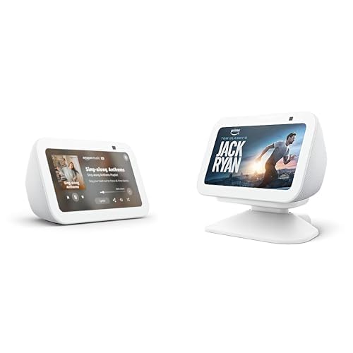 Like-New Amazon Echo Show 5 (newest model) with Adjustable Stand with USB-C Charging Port | Glacier White