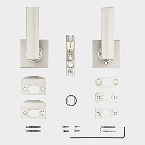 Kwikset Breton Passage Door Lever For Hall And Closet Doors Featuring Microban In Satin Nickel #TOP4