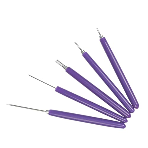 OSALADI 5Pc DIY Paper Pens for Quilling Flower Crafting and Clay Indentation Durable Tools with Holders for Precision Crafting Projects Purple