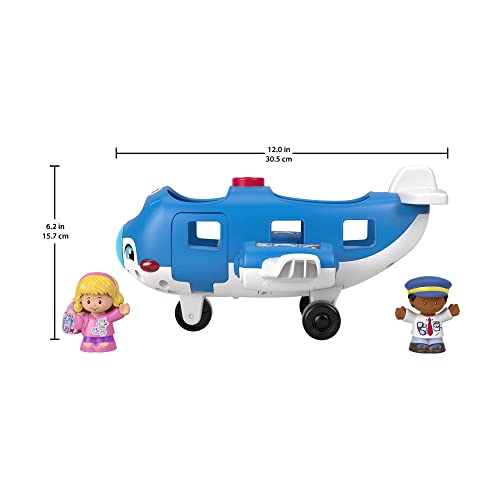 Fisher-Price HJN37 - Little People Flugzeug – mehrsprachige Version, Musikspielzeug-Flugzeug mit Figuren für Kleinkinder und Vorschulkinder ab 1 Jahr