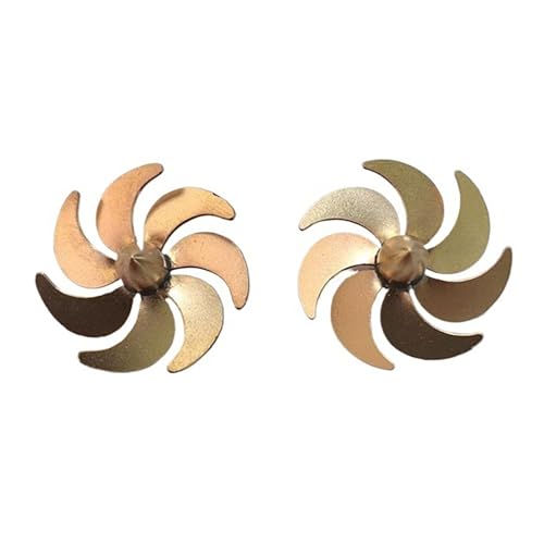 RC Boat 22mm Brass 7-Blade Submarine Propeller Pair &ndash; CW & CCW RC Model Ship Propellers, M2 Set...