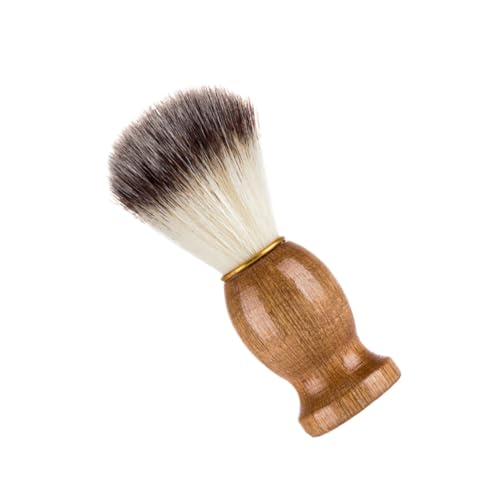SOESFOUFU Beard Brush for Men Natural Wooden Handle Shaving Tool Nylon Hair Facial Care Brush Mustache Cleaning Barber Hair Tool