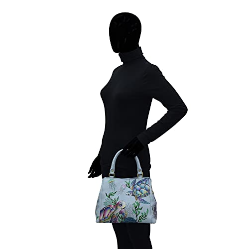 Image of Anuschka Women's Leather Satchel - Hand-Painted Genuine Leather Handbag with Detachable Strap for Everyday Use - 690, Satchel