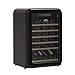 Sgdodky Bodegas Gabinete de Vino de Temperatura Constante, refrigerador pequeño de 115 litros, Mini refrigerador de 4 ℃ -22 ℃, Estante de Madera de Haya importada de 6 Capas Vidrio de Tres