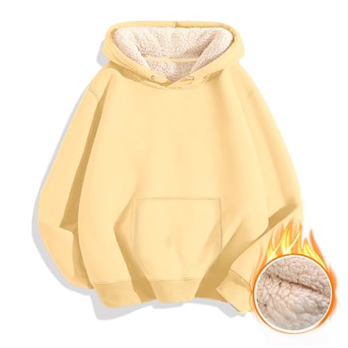 Fleece Hoodie Men Fall Winter Fuzzy Plain Hooded Sweatshirt Sherpa Lined Jacket Y2K Weighted Mens Hoodies Pullover2