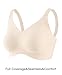 Women's Minimizer Bra Wireless Full Coverage Seamless Comfort Plus Size No Underwire Everyday T-Shirt Bra (36DD,Nude)