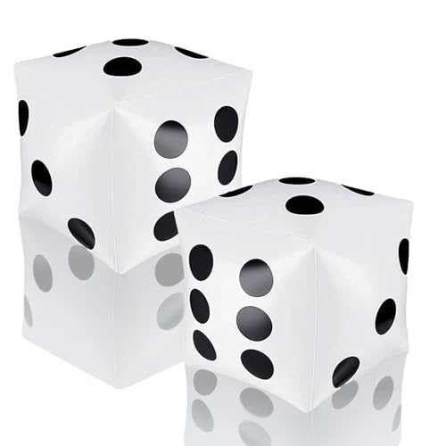 Forevat 2 cubos hinchables de espuma de 30 cm, globos gigantes, juguetes inflables para juegos de césped, fiestas en la piscina, caza ancha en interiores y exteriores, ludo, color blanco