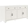 Crosley Furniture Tara Modern Farmhouse Sideboard Buffet Cabinet with Storage Distressed White
