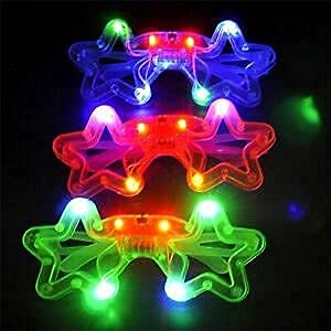 Image of Wizme Flashing LED Light Up Goggles Glasses Toy Party Blinking LED Light Glasses Party Sunglasses Flashing Light Up Goggles /Glasses for Kids (Set of 6)