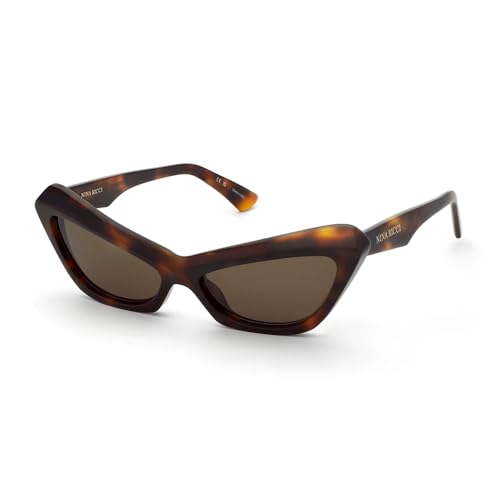 Nina Ricci SNR405 Gafas, Shiny Dark Havana, 59 para Mujer