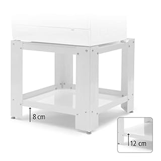 Xavax Socle universel "Gigant" (60 x 60 cm, augmentation de 50 cm, socle stable avec compartiment inférieur, pieds réglables en hauteur, socle pour lave-linge/sèche-linge) Blanc