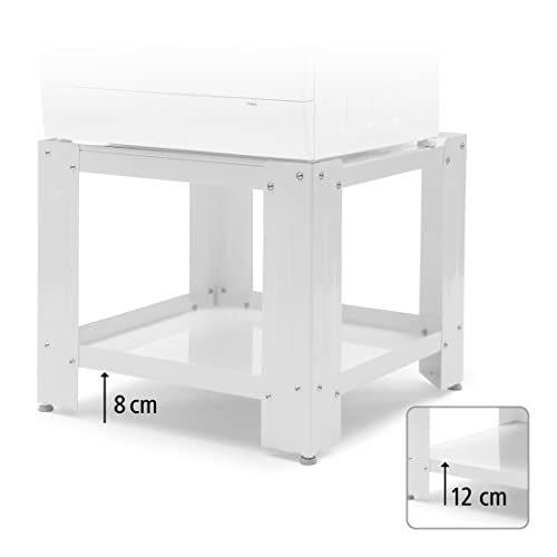 Xavax Waschmaschinen Untergestell, 50cm Erhöhung, mit Ablage (60x60 cm Waschmaschinen-Unterschrank, stabiler Waschmaschinensockel als Unterbau auch für Trockner, Kühlschrank, Geräte bis 150kg) weiß