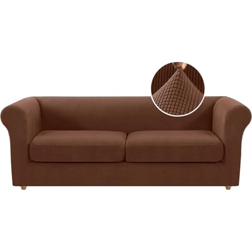 BUAOGDVG Housse de canapé Chesterfield Extensible avec Housses de Coussin séparées for Meubles de Salon avec Tissu Jacquard Plus épais(Caffè...