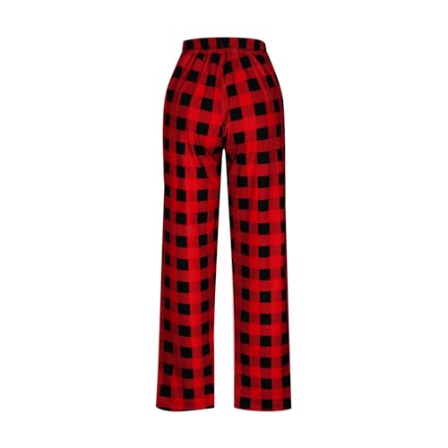 Mens Pajama Pants Lightweight Drawstring Waist Buffalo Plaid Pj Pants Checkered Sleep Lounge Pants with Pockets3