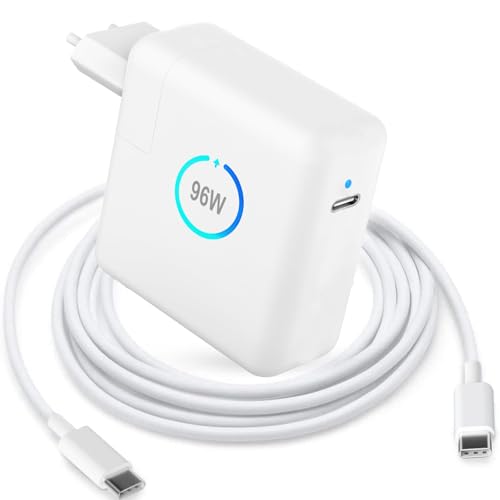 TT&C Cargador Rápido USB C de 96W, Compatible con MacBook Pro 16/15/14/13 Pulgadas, MacBook Air 2020/2019/2018, iPad Pro 12.9/11 Pulgadas, Lenovo, con Cable USB C a C de 2M