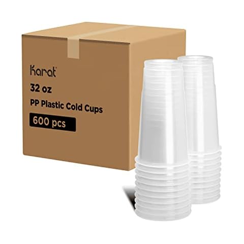 Karat [32oz - 600 ct] PP Plastic Cold Disposable Plastic Cups, 104.5mm Diameter, BPA Free & 100% Recyclable (C-KPP32) Cover