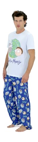RICK AND MORTY Pajamas Set, 2 Piece Pjs for Men, Rick Morty Shirt and Pant Pj Gift Box Set for Adults2