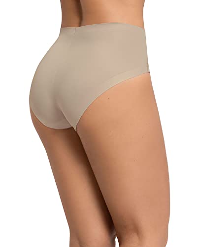 Leonisa Seamless Mid-Rise Moderate Compression Classic Underwear for Women - Tummy Control No Show Panties2