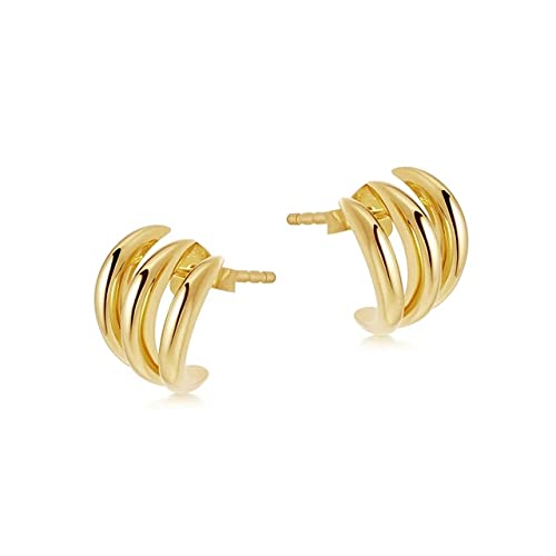 Boucles d'oreilles géométriques à trois griffes pour femmes