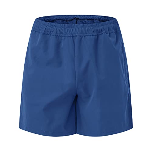 Wabtum Men Summer Shorts, Men's Workout Running Shorts Breathable Lightweight Active 5 Inches Shorts With Zipper Pockets Blue #TOP1