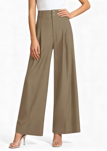 Image of PRETTYGARDEN Women's High Waisted Wide Leg Dress Pants