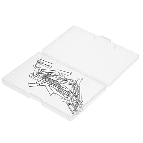 Veemoon 100Pcs U Shaped Durable Cloth Positioning Needles for Sewing Pins for Quilting Basting Crafting and Projects Convenient Storage Box