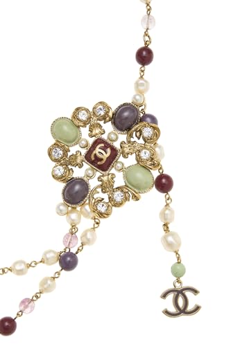 Pre-Loved Gold & Multicolor Gripoix Chain Belt 2, Multi2