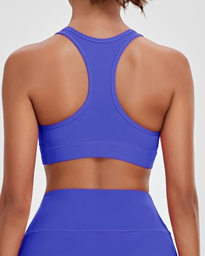 Image of Oalka Women's Racerback Sports Support Workout Running Bras | Oalka Women's Racerback Sports Support Workout Running Bras