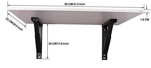 Image of Madhuran Engineering Wood Folding Wall Mount Study Office Laptop Table Stand Lapdesk (Matte, White) / Home Work Desk Multipurpose Organizer Reading Foldable Accessories