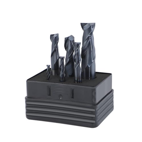 Image of Carbide Square Inch EndMill HRC50 Double Edge 2 Flute TiAlN Coating Tungsten Steel Inch Milling Cutter for Metal Steel 1 /8,3 /16,1 /4,5 /16,3 /8,1 /2 Series 6pcs Set