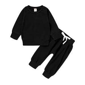 Happy Town Fall Outfits for Toddler Girl Boy Long Sleeve Top and Long Pants Set Toddler Sweatsuits