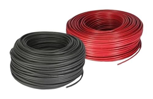 Extensión de cable fotovoltaico, Cable solar fotovoltaico 1x4/6mm² 12/10AWG, apto for paneles solares, color rojo y negro, rollo de 40m(40M 12AWG red black)