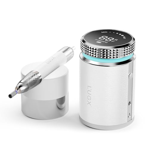 L'UGX Professional Nail Drill, Waterproof 35000RPM Brushless Nail Drill Machine, Rechargeable Nail...