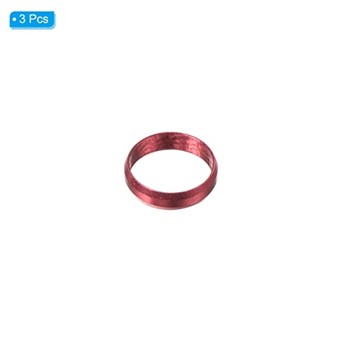 PATIKIL Dart Shaft Rings, Aluminum Dart O-Ring Accessories for Plastic & Nylon Shafts - 3 Pack (Red) - Image 3