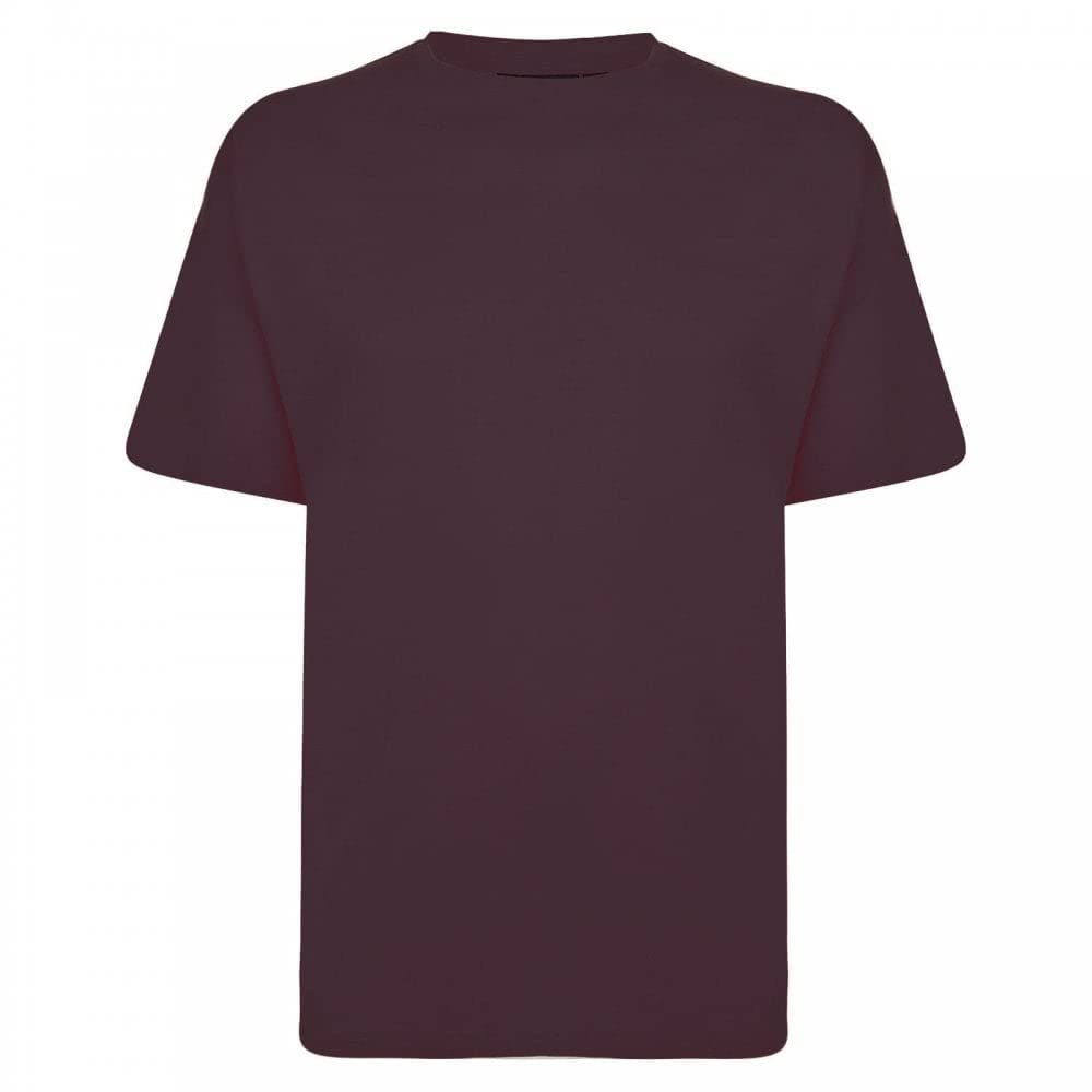 Espionage Mens Big Size Triple Pack Premium Combed Cotton Crew Neck Tee Shirt in Burgundy 7XL