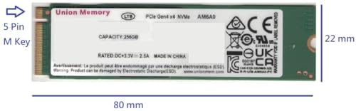 Image of OEM Union Memory 256GB SSD PCIe Gen 4x4, M.2 PCI-e NVME Internal Solid State Drive 80mm 2280 Form Factor M Key, Compatible with PS5, Laptop & Desktop Gen4, AM6A0