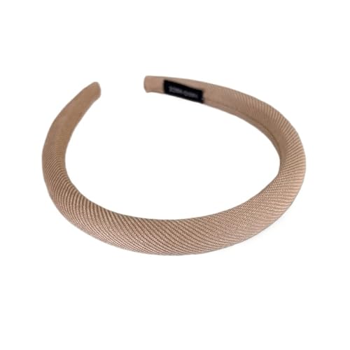 Photo de KJIVER-YKA Nouveaux Bandeaux rétro à Rayures Couleur café, Bandeau éponge for Cheveux for Femmes et Filles, élégants cerceaux for Cheveux, Accessoires de Mode for Dames(Khaki)