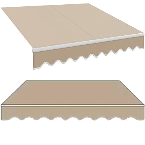 ILOOXI Retractable Patio Awning Fabric Replacement Top Cover, 12' X 10' Door Window Sunshade Shelter Canvas, Retractable Awning Shade Fabric (Fabric Only) Many Sizes(6.5x5ft/200x150cm)