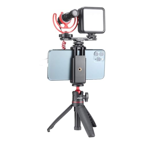 Image of Yantralay ST-07 Phone Tripod Mount with Cold Shoe Mount for Microphone LED Light with 1 /4'' Tripod Screw Compatible with iPhone /Oneplus /Mi /Oppo & Other Smartphones Vlogging Accessories (Black)