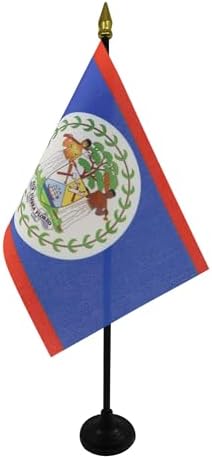 AZ FLAG Bandera de Mesa de Belice 15x10cm - BANDERINA de DESPACHO...